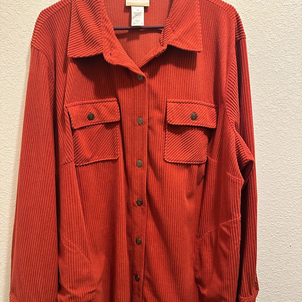 Women’s Burnt Orange Corduroy Shacket